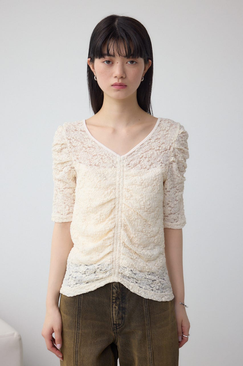 2WAYギャザーレーストップス WHT FREE