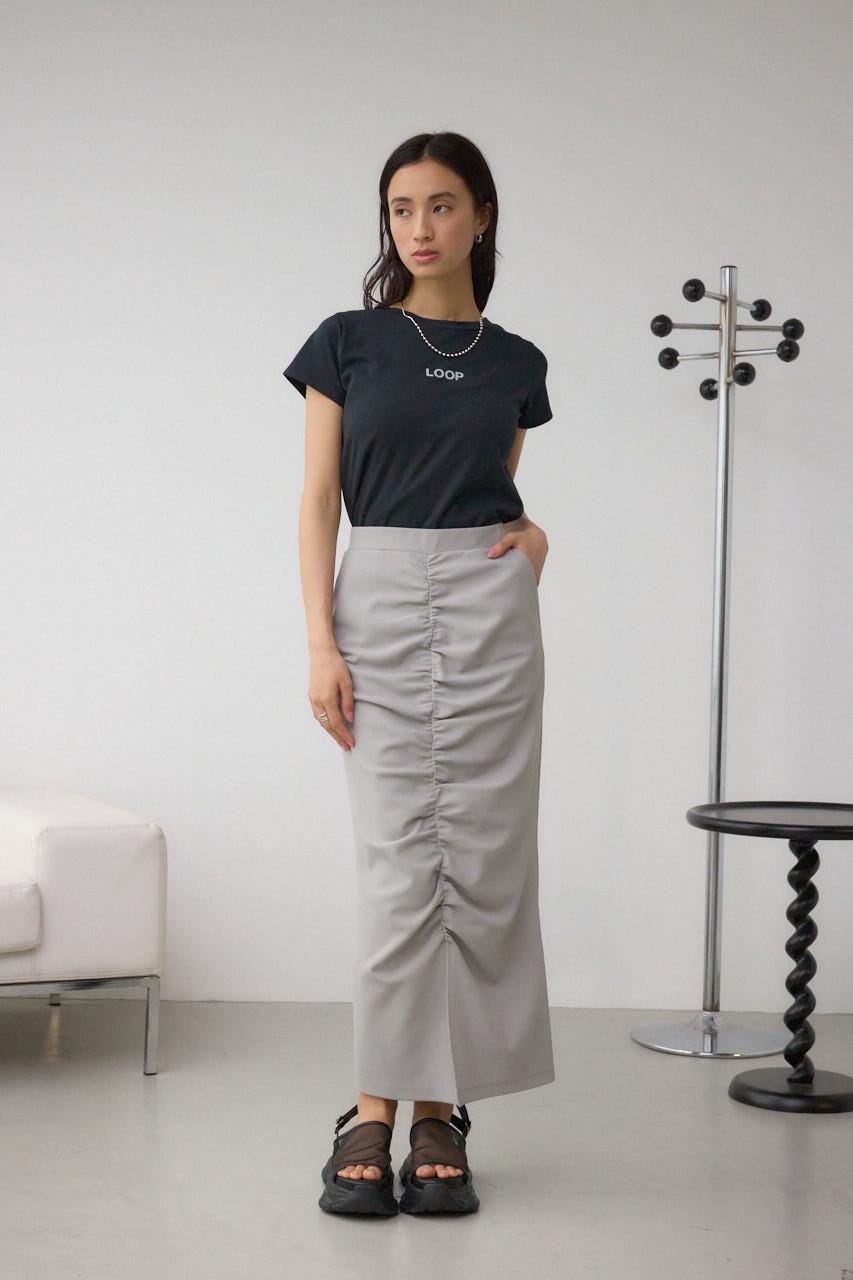 グリッタープリントTシャツ BLK FREE