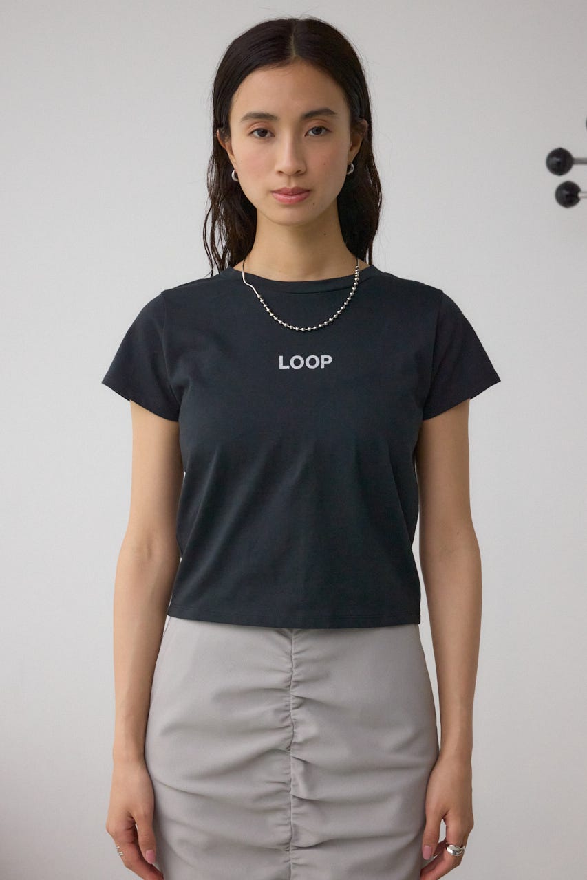 グリッタープリントTシャツ BLK FREE