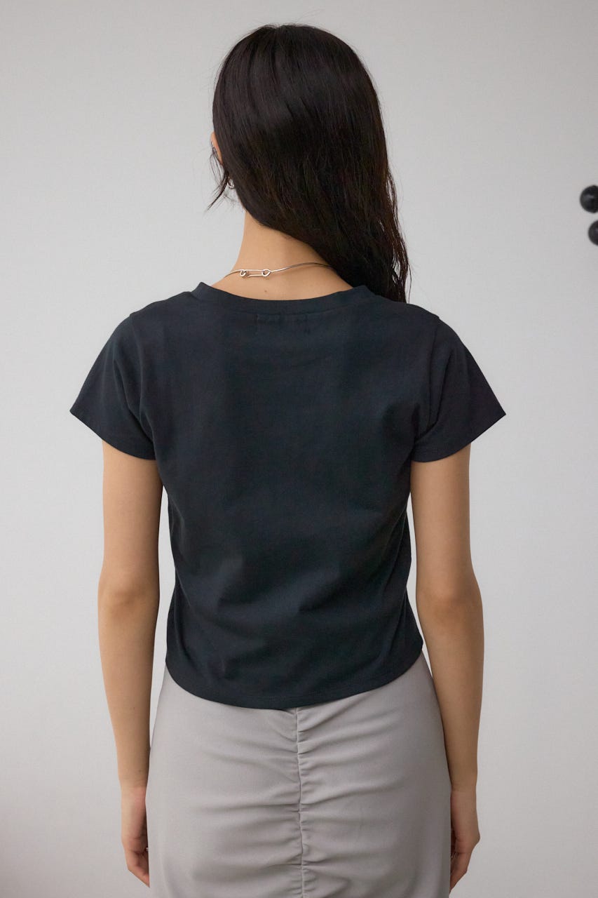 グリッタープリントTシャツ BLK FREE