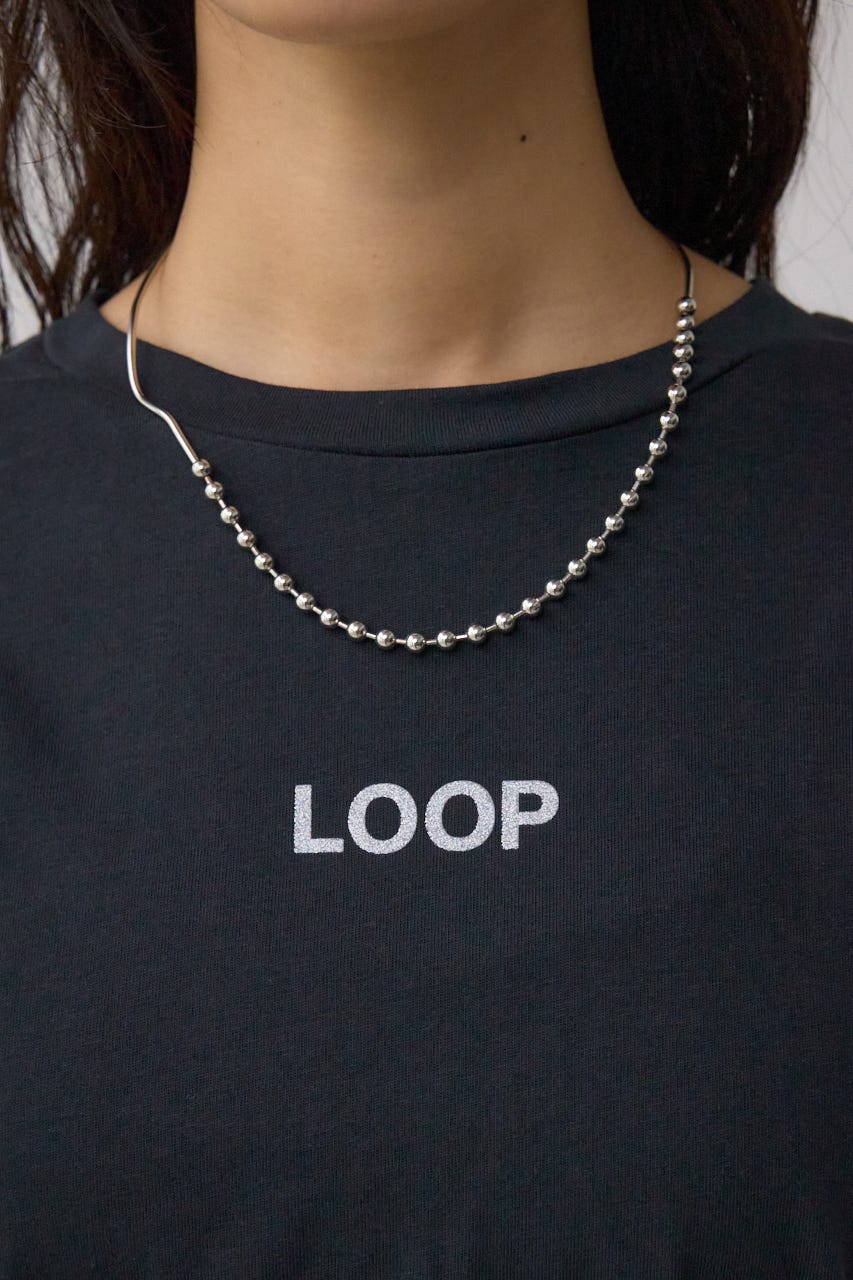 グリッタープリントTシャツ BLK FREE