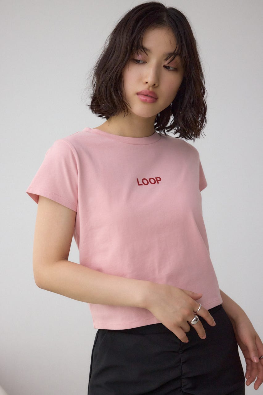 グリッタープリントTシャツ PNK FREE