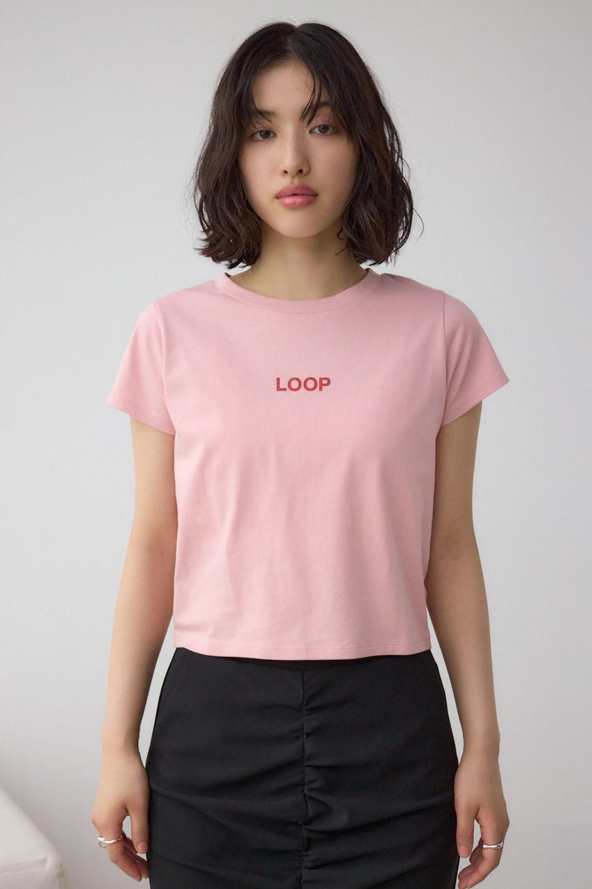 グリッタープリントTシャツ PNK FREE