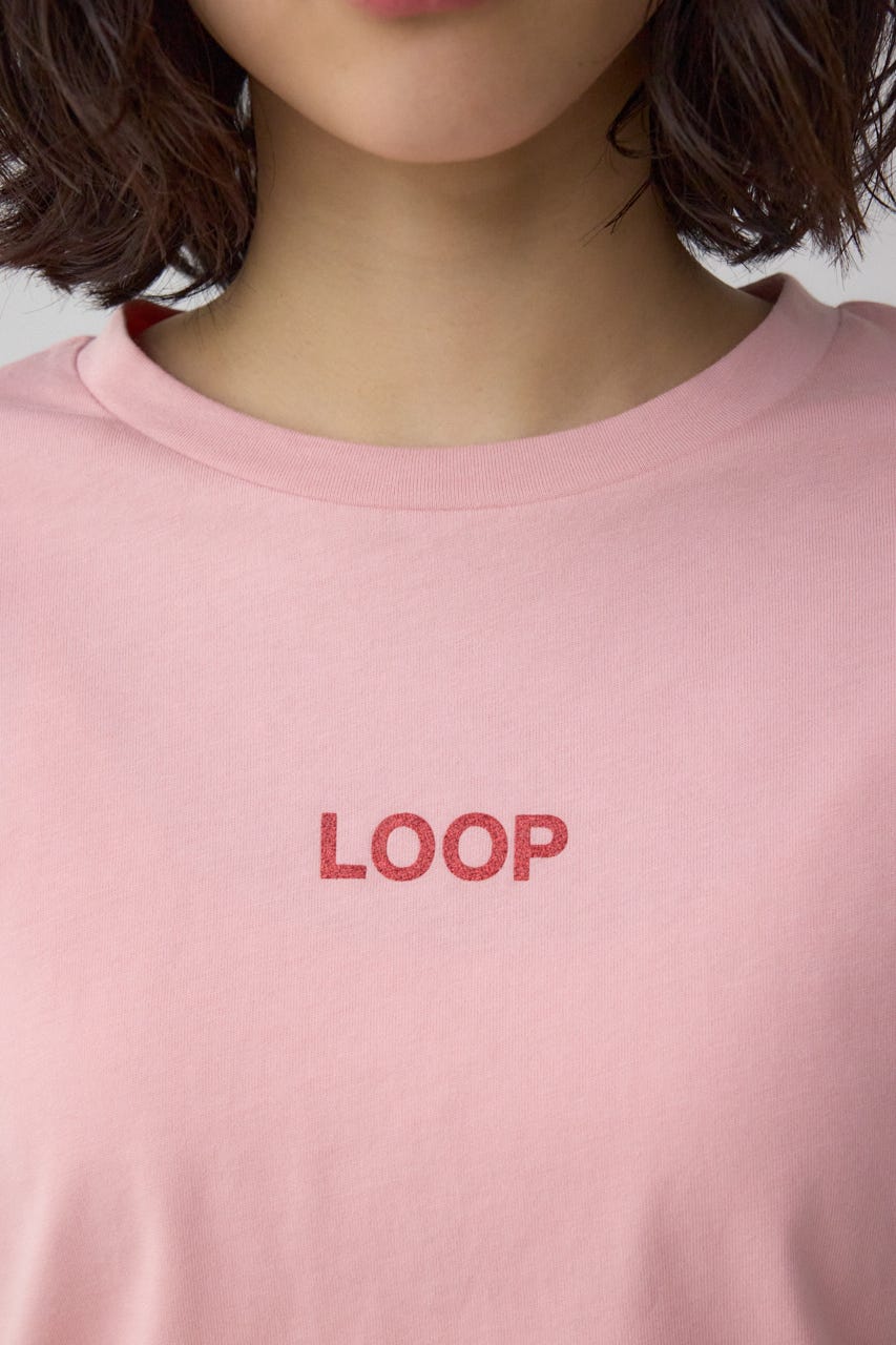 グリッタープリントTシャツ PNK FREE