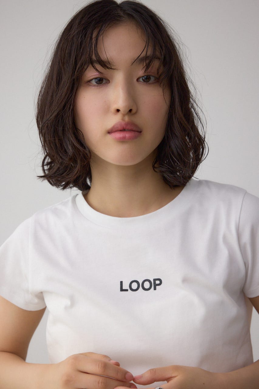 グリッタープリントTシャツ WHT FREE