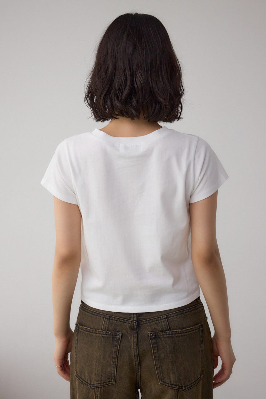 グリッタープリントTシャツ WHT FREE