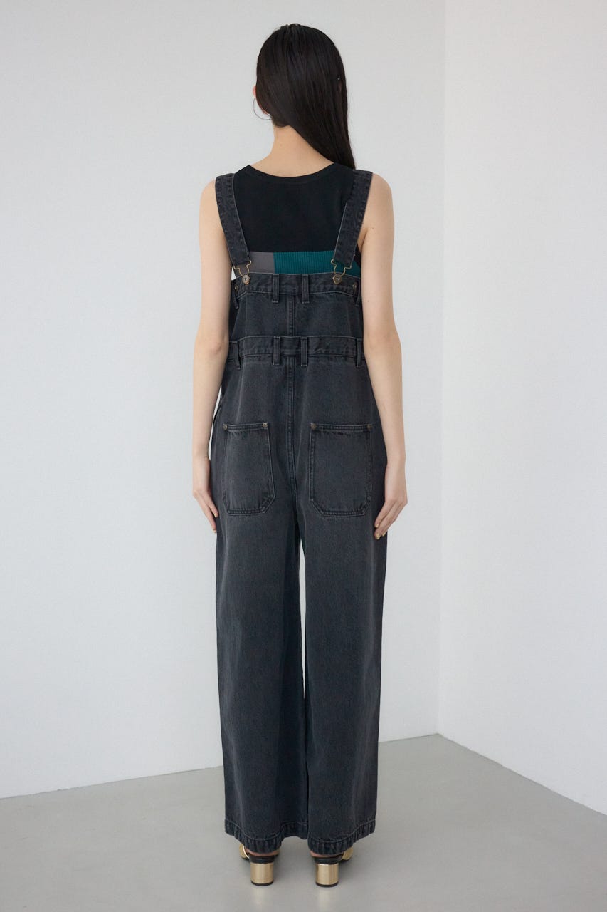 moussy デニムサロペット　ブラック BLACK BY MOUSSY | tuck denim all in one (その他デニム