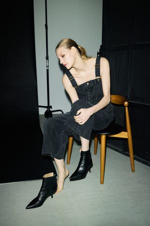 【PLUS】オーバーウエスト2WAYデニムサロペット