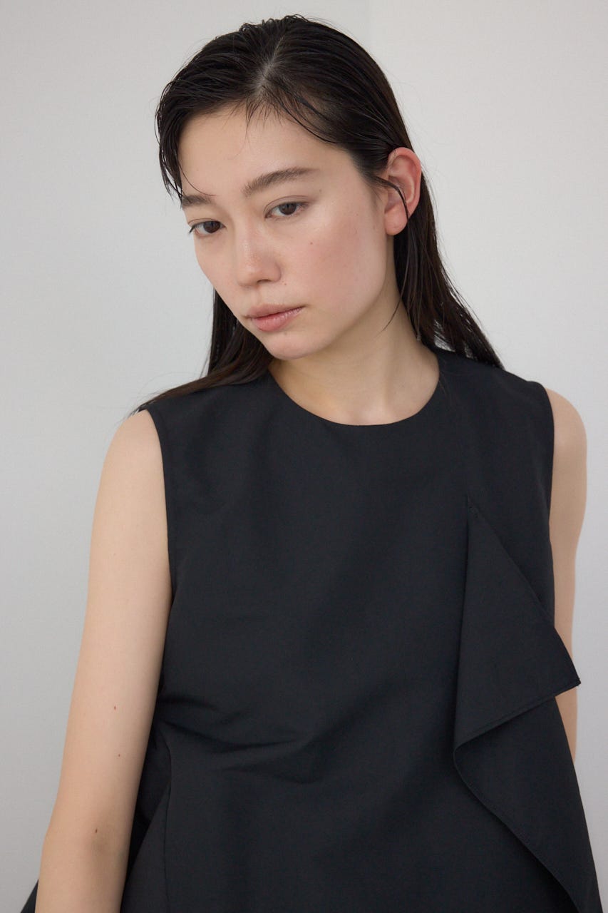 sheller アシンメトリートップス アシンメトリードレープロングスリーブトップス – poláura