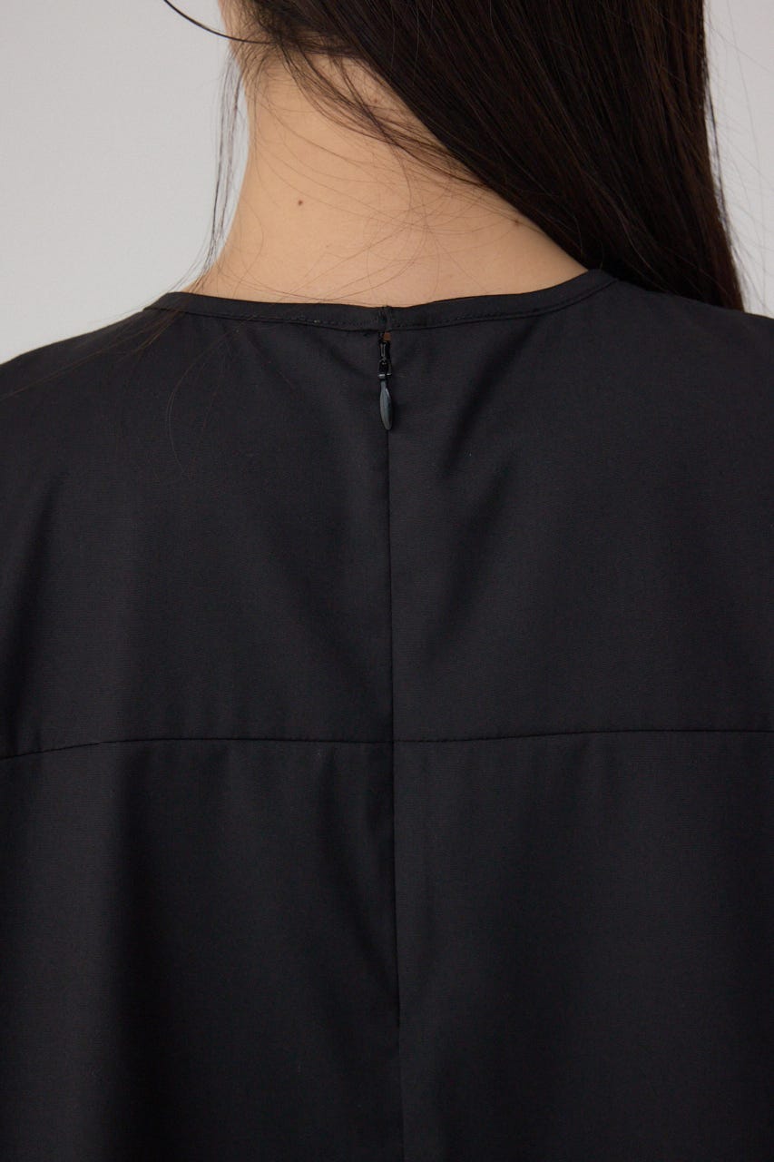 【PLUS】ランダムドレープブラウス BLK FREE