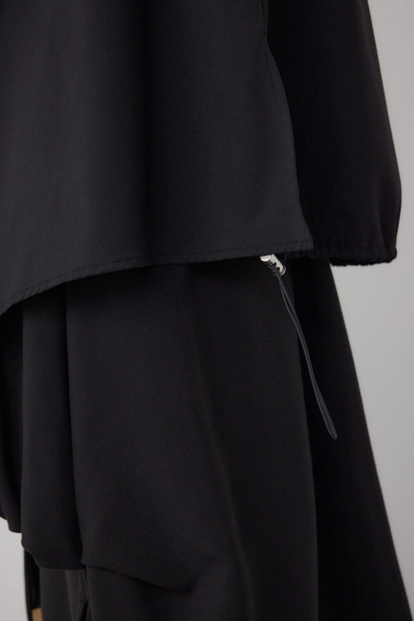 【PLUS】ランダムドレープブラウス BLK FREE