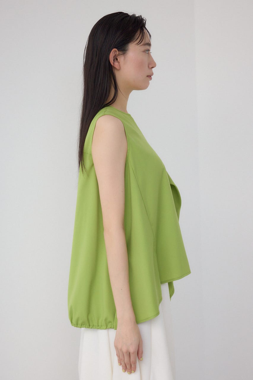 【PLUS】ランダムドレープブラウス LIME FREE