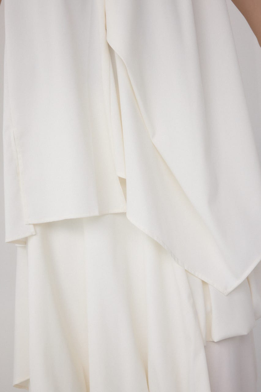 【PLUS】ランダムドレープブラウス WHT FREE