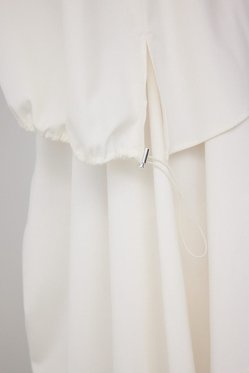 【PLUS】ランダムドレープブラウス WHT FREE