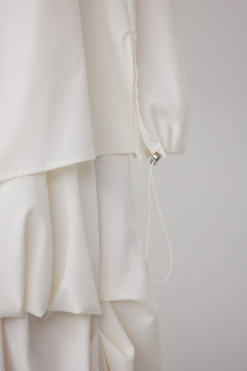 【PLUS】ランダムドレープブラウス WHT FREE