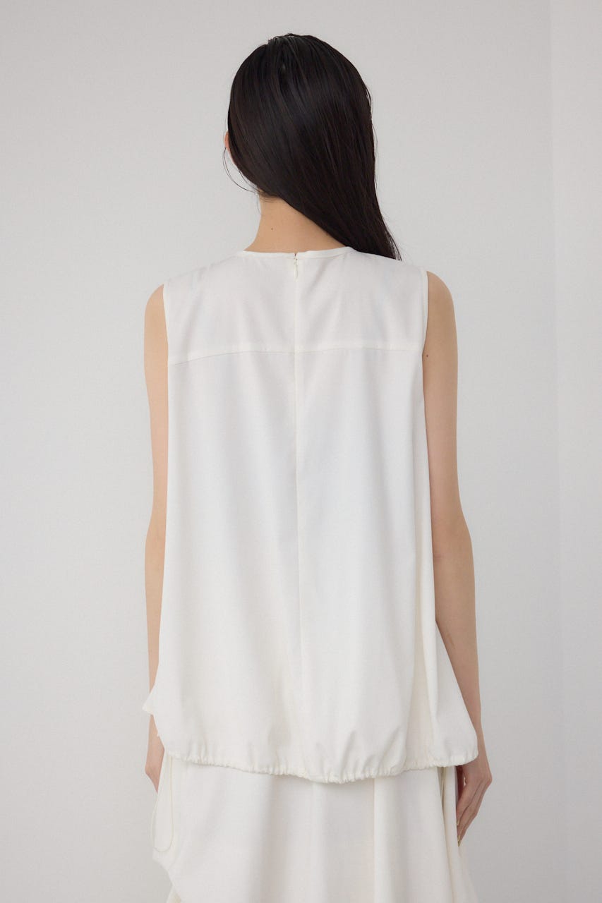 【PLUS】ランダムドレープブラウス WHT FREE
