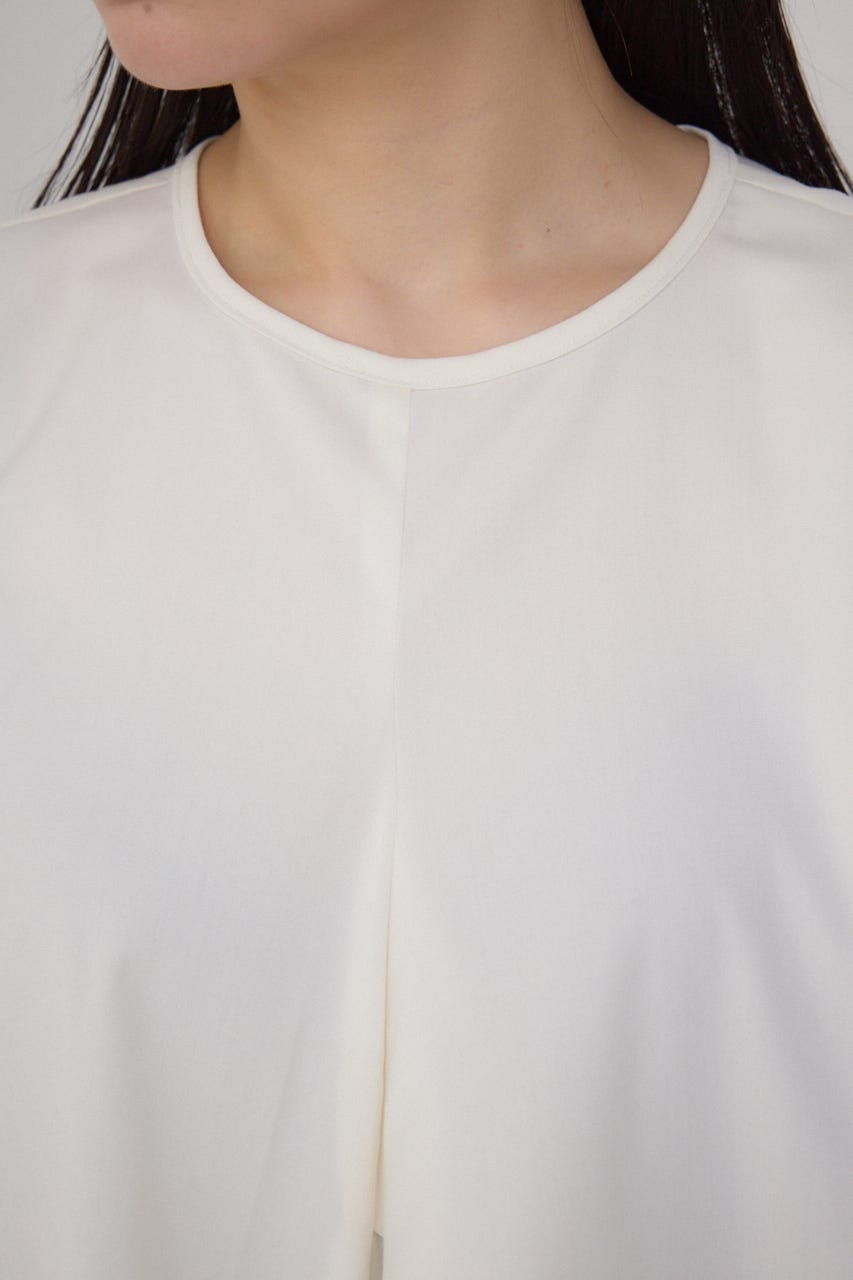 【PLUS】ランダムドレープブラウス WHT FREE