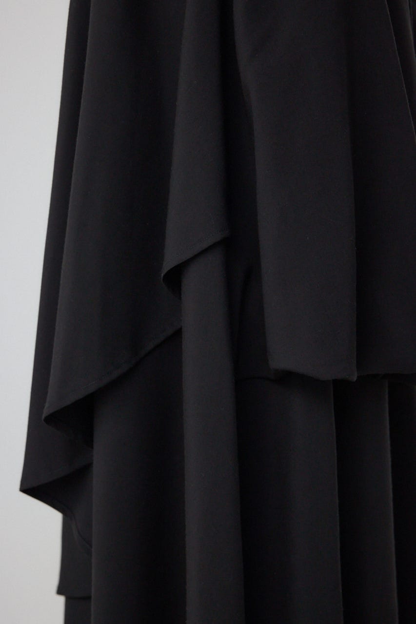 【PLUS】コンビネーションレイヤードスカート BLK S