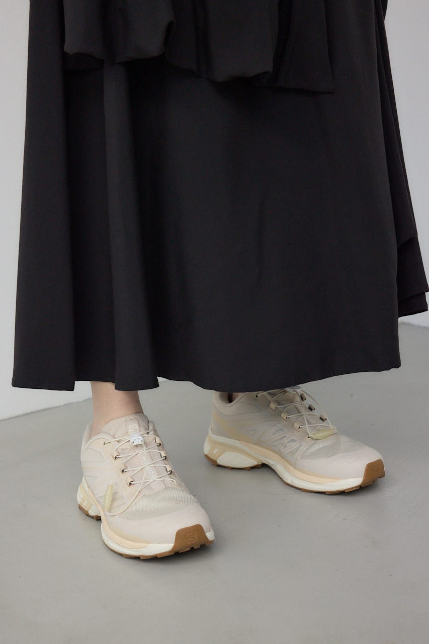 【PLUS】コンビネーションレイヤードスカート BLK S