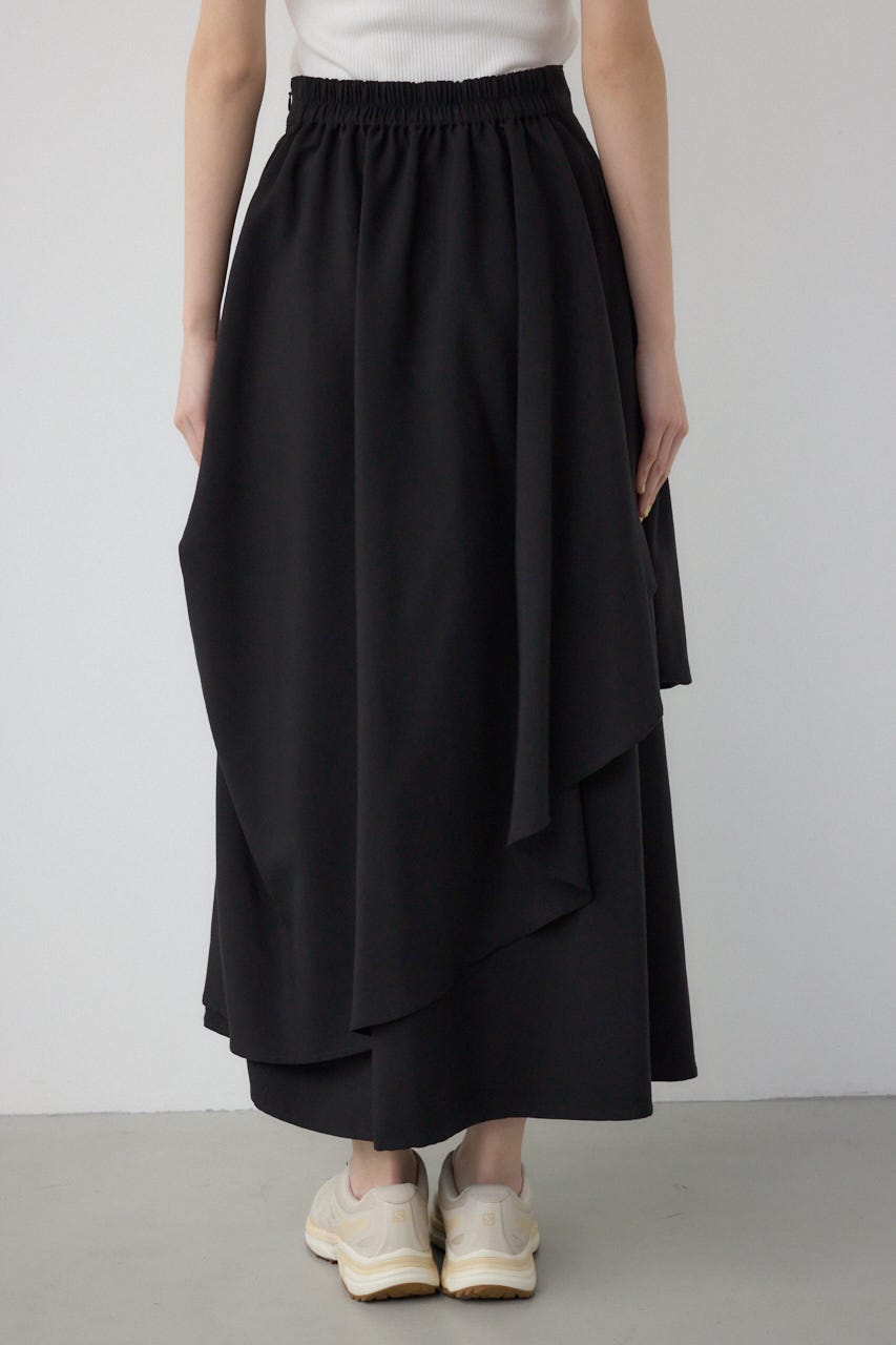 【PLUS】コンビネーションレイヤードスカート BLK S