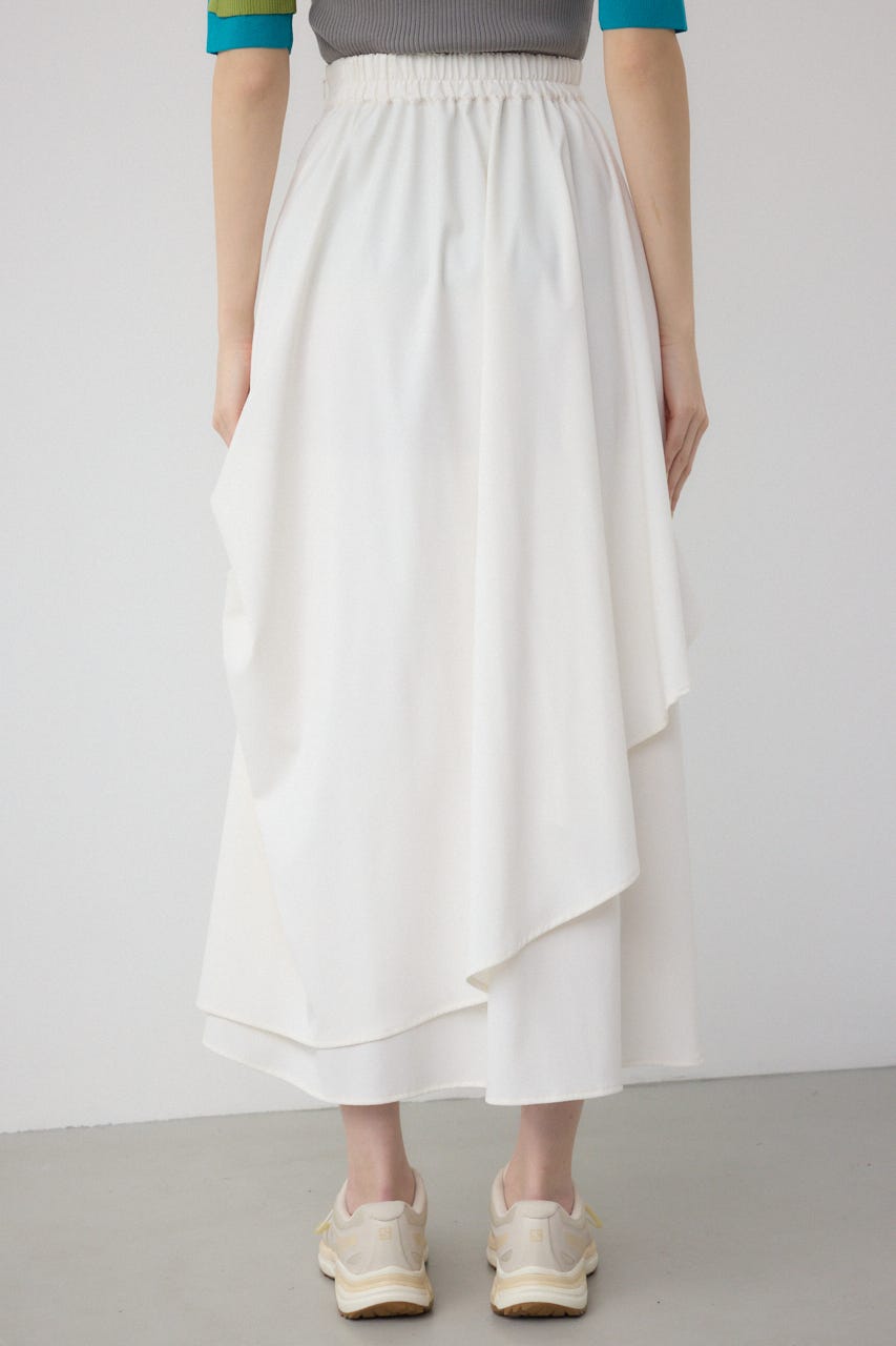 【PLUS】コンビネーションレイヤードスカート WHT S