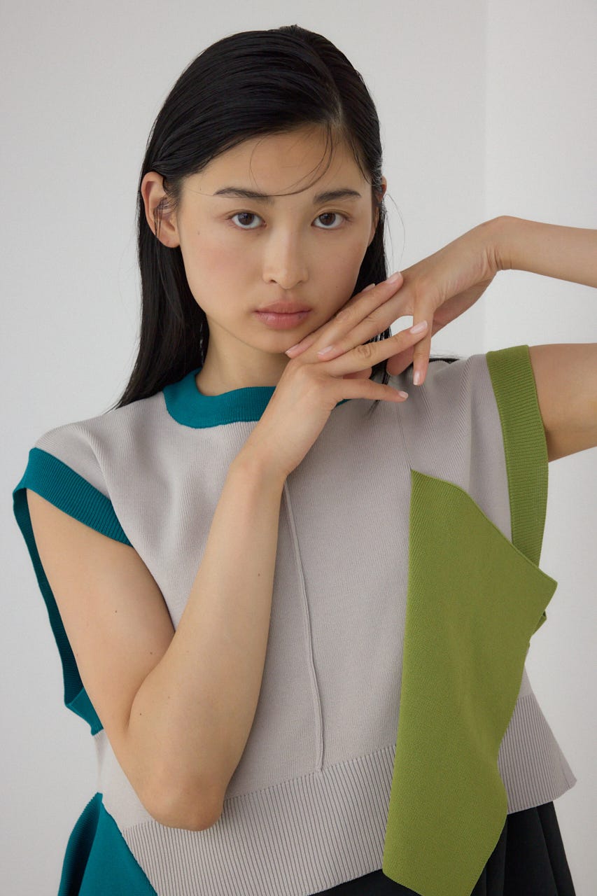 AZUL BY MOUSSY | 【PLUS】アシンメトリードレープニットベスト