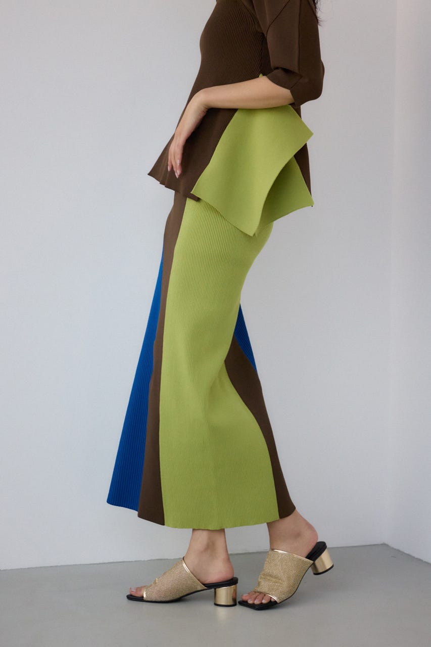 Milly タイトスカート サイズ0 マルチカラー ベルト付き