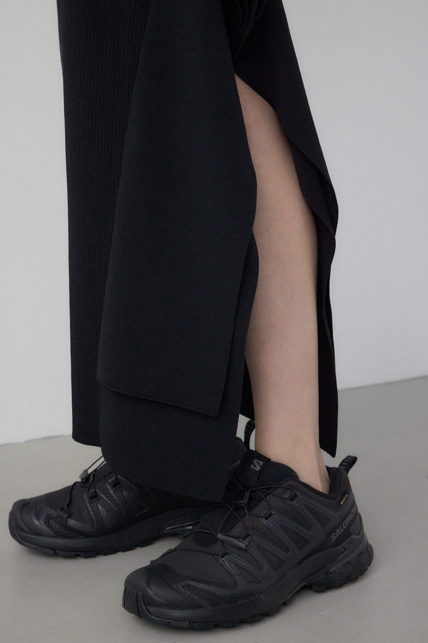 【PLUS】パネルドレープマーメイドスカート BLK S
