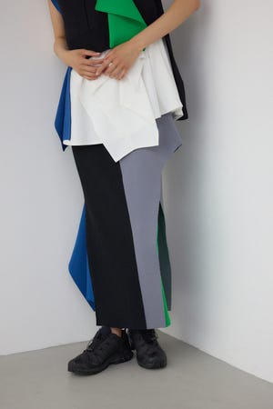 【PLUS】イレギュラーヘムドレープニットスカート