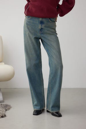 新品未使用品　AZUL BY MOUSSY ハイウエストワイドデニム AZUL BY MOUSSY AZUL DENIM/ハイウエストワイドデニムⅣ One