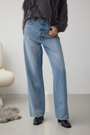 rp moussy ハイウエスト ワイドレッグデニム アズールバイマウジー AZUL BY MOUSSY AZUL DENIM ハイウエスト