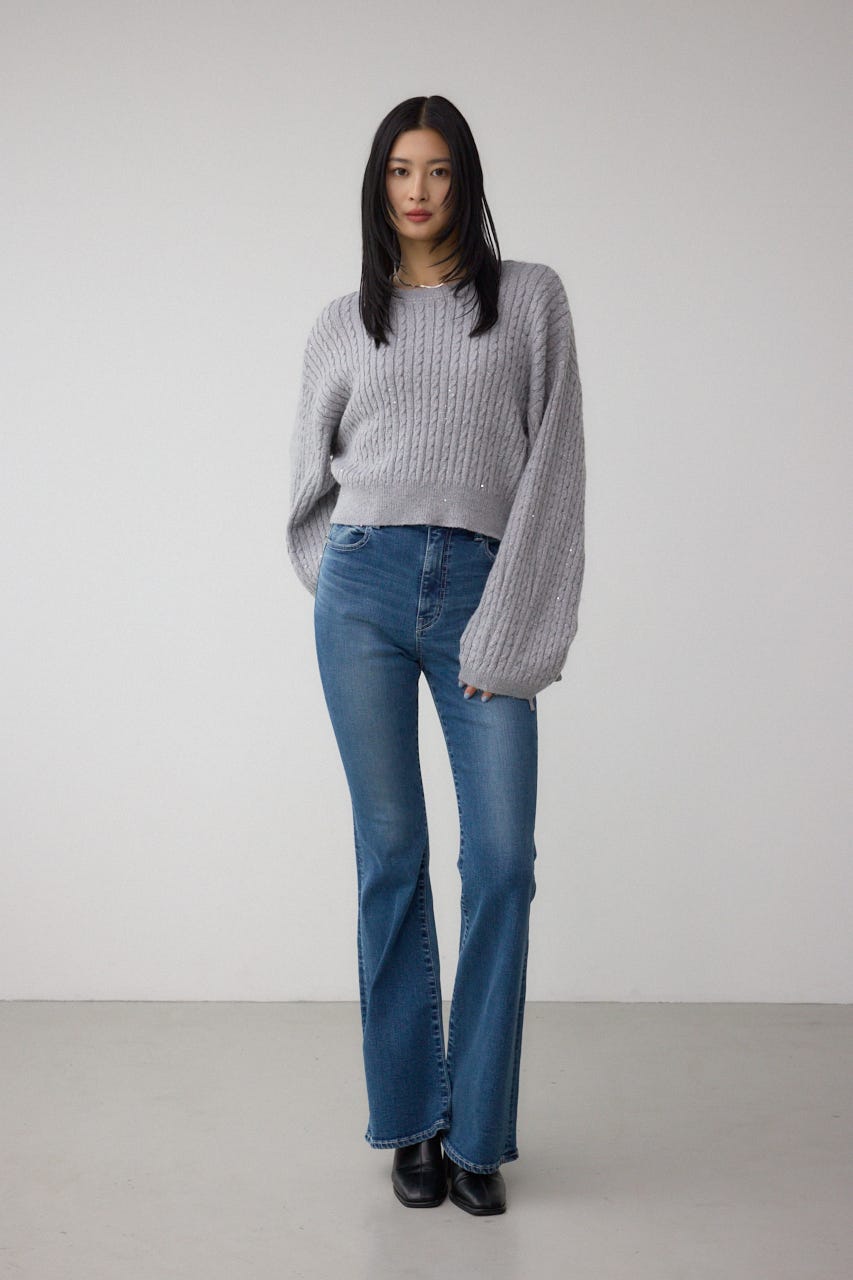 AZUL DENIM フレアデニム BLU M