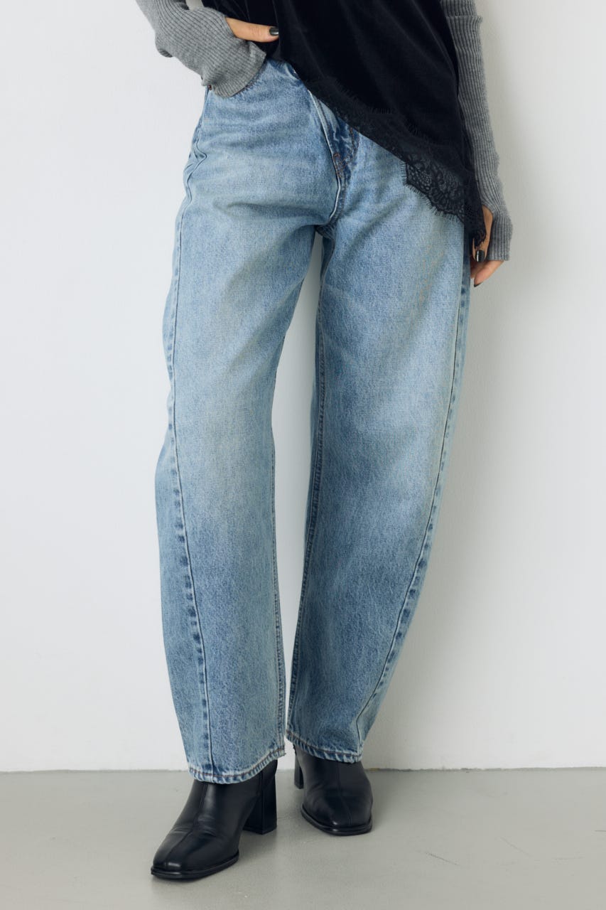 AZUL DENIM クロスベルトバレルデニム L/BLU XS