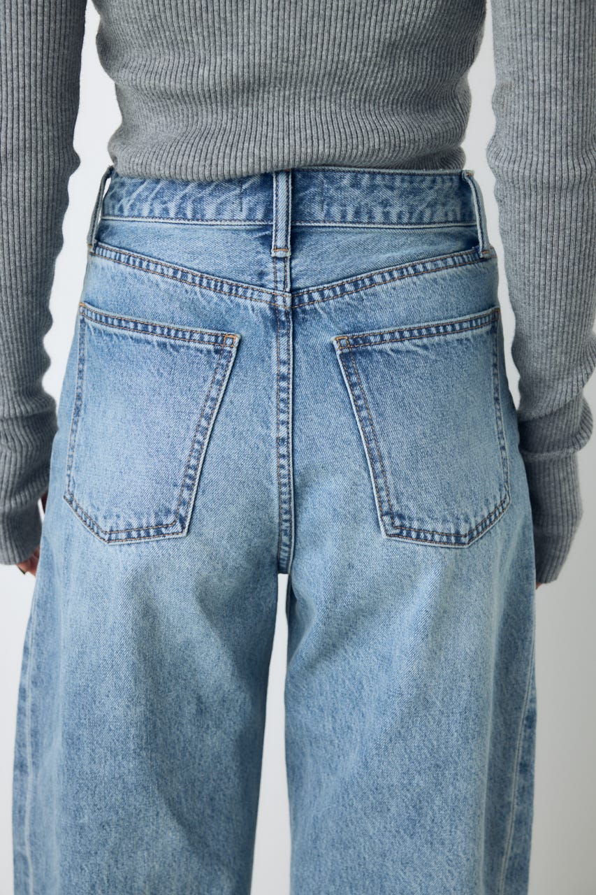 AZUL DENIM クロスベルトバレルデニム L/BLU XS