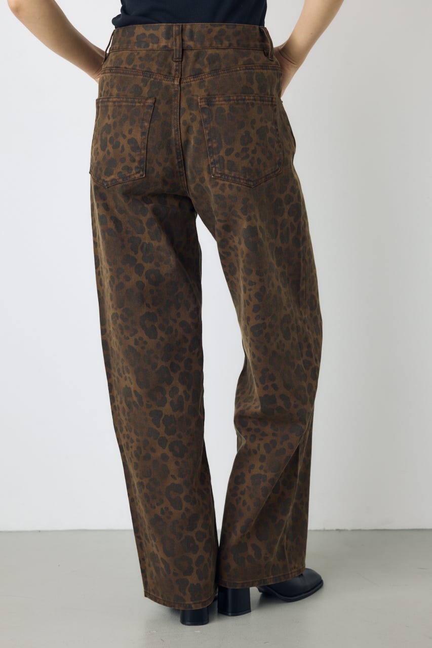 AZUL DENIM レオパードクロスデニム 柄BRN S
