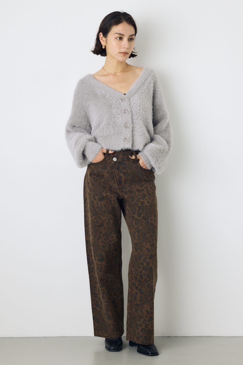 AZUL DENIM レオパードクロスデニム 柄BRN S
