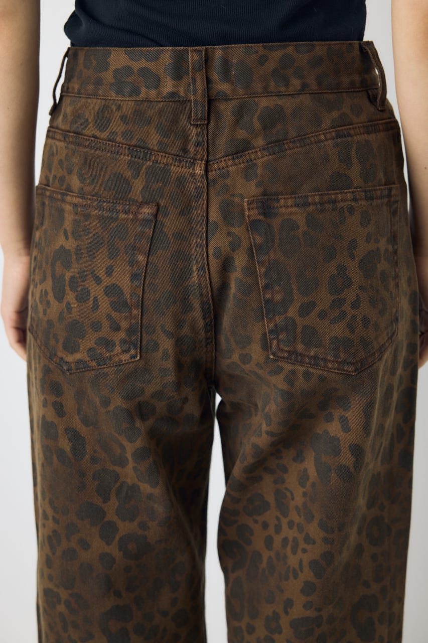 AZUL DENIM レオパードクロスデニム 柄BRN S