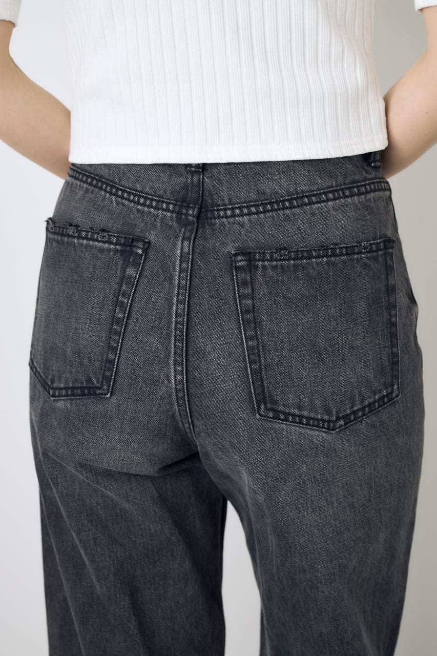 AZUL DENIM ハイウエストワイドデニム L/BLK L