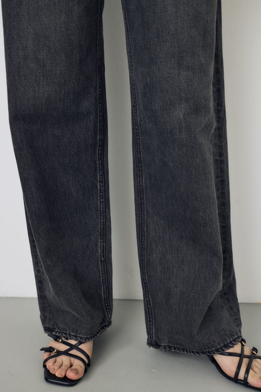 AZUL DENIM ハイウエストワイドデニム L/BLK L
