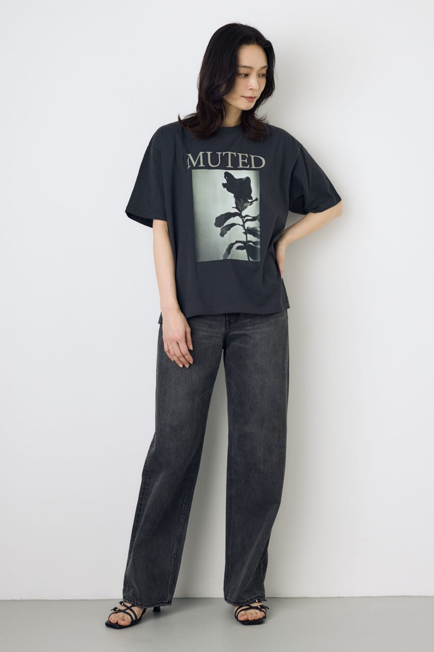 AZUL DENIM ハイウエストワイドデニム L/BLK L