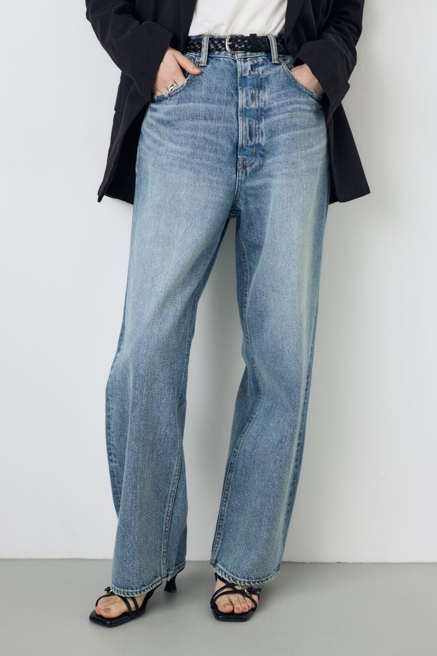 AZUL DENIM ハイウエストワイドデニム L/BLU XS