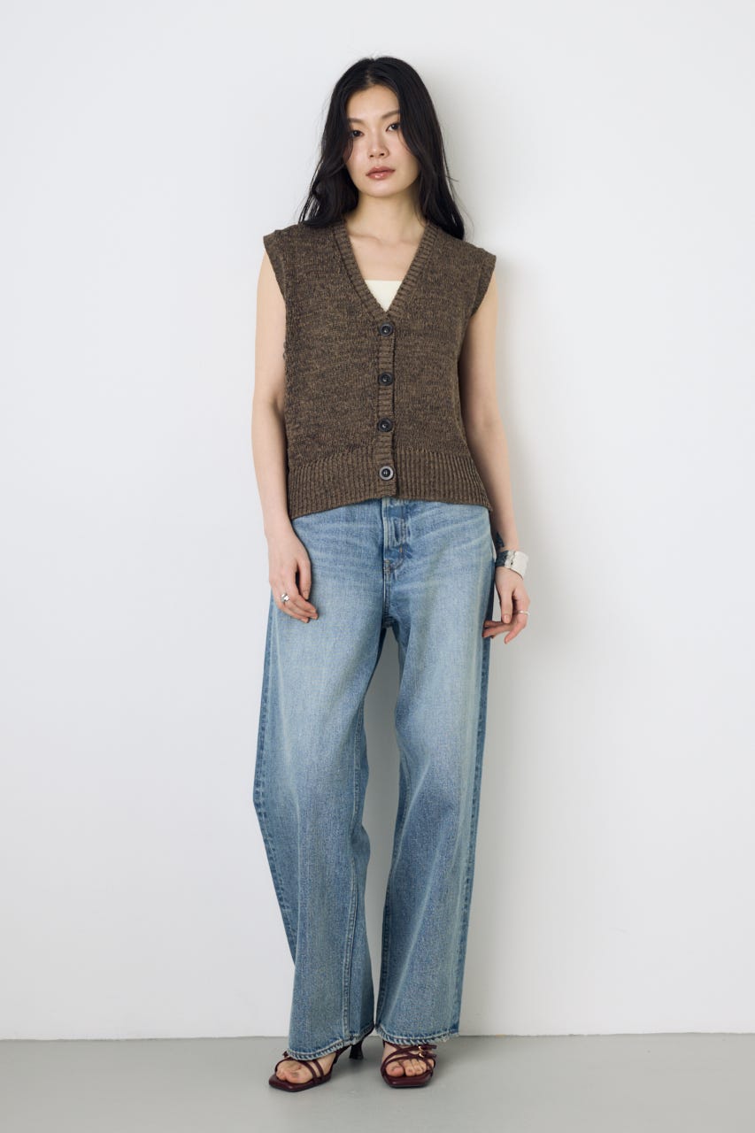 AZUL DENIM ハイウエストワイドデニム L/BLU XS