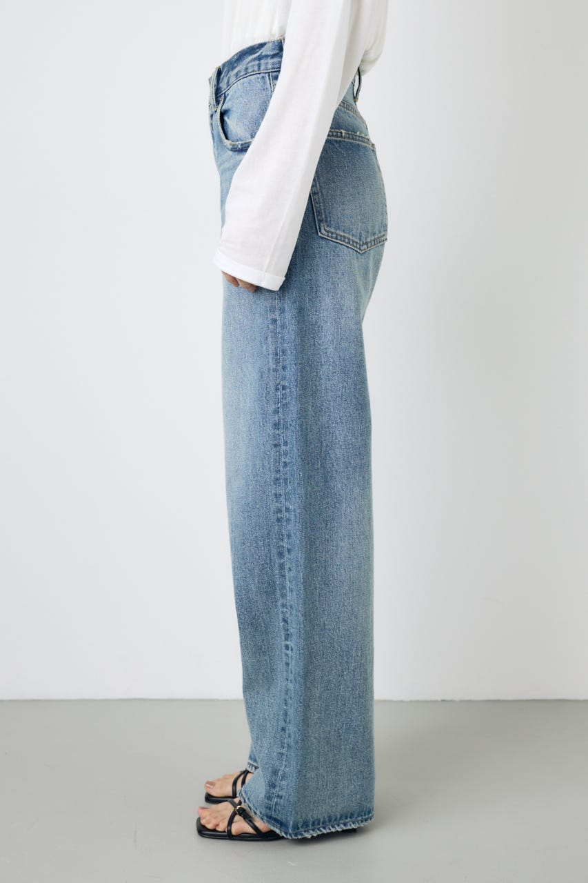 AZUL DENIM ハイウエストワイドデニム L/BLU XS