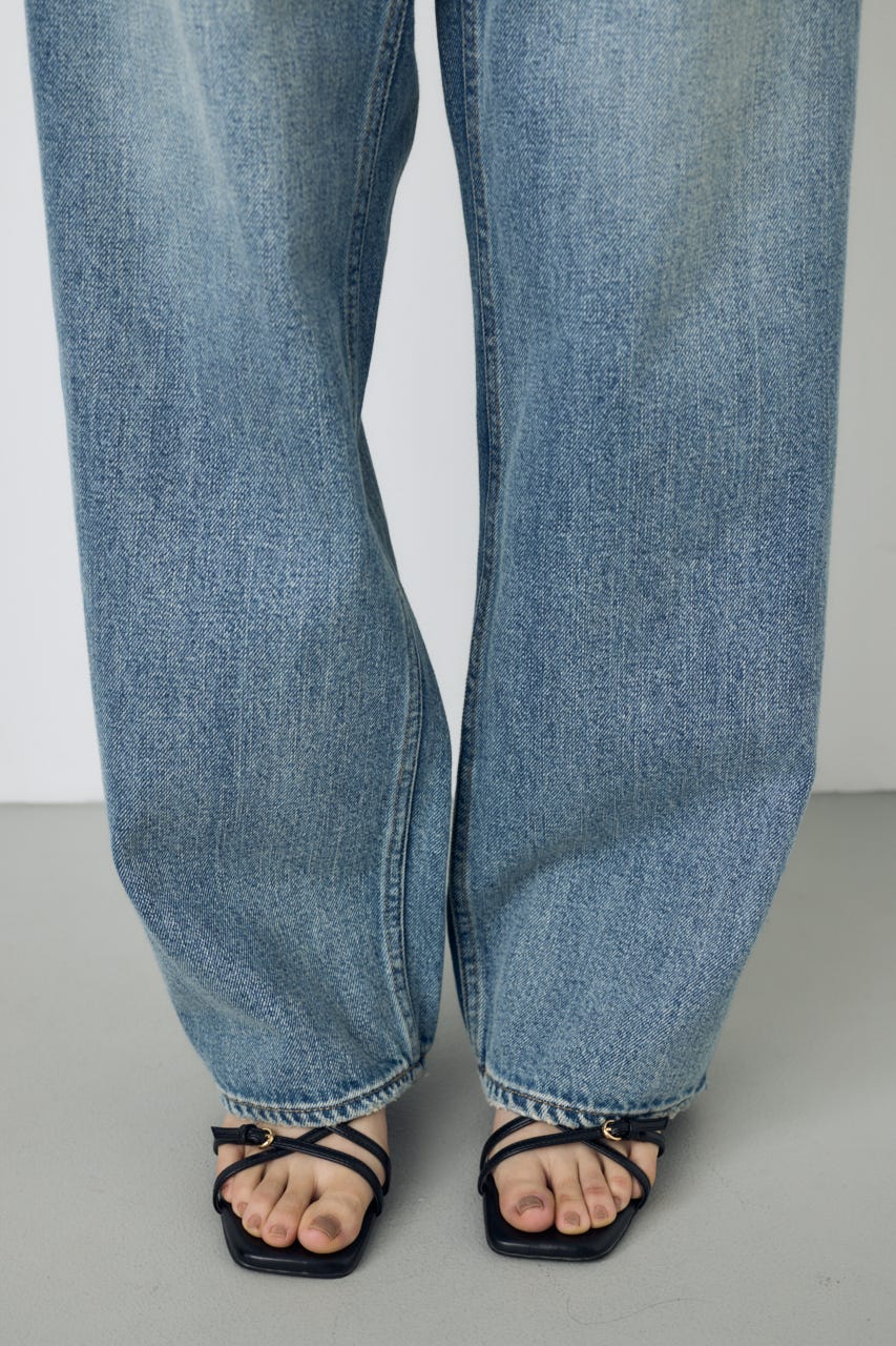 AZUL DENIM ハイウエストワイドデニム L/BLU XS