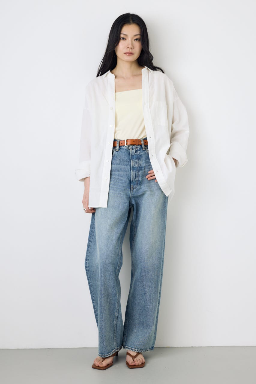 AZUL DENIM ハイウエストワイドデニム L/BLU XS