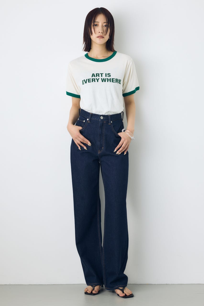AZUL DENIM ハイウエストワイドデニム One Wash M
