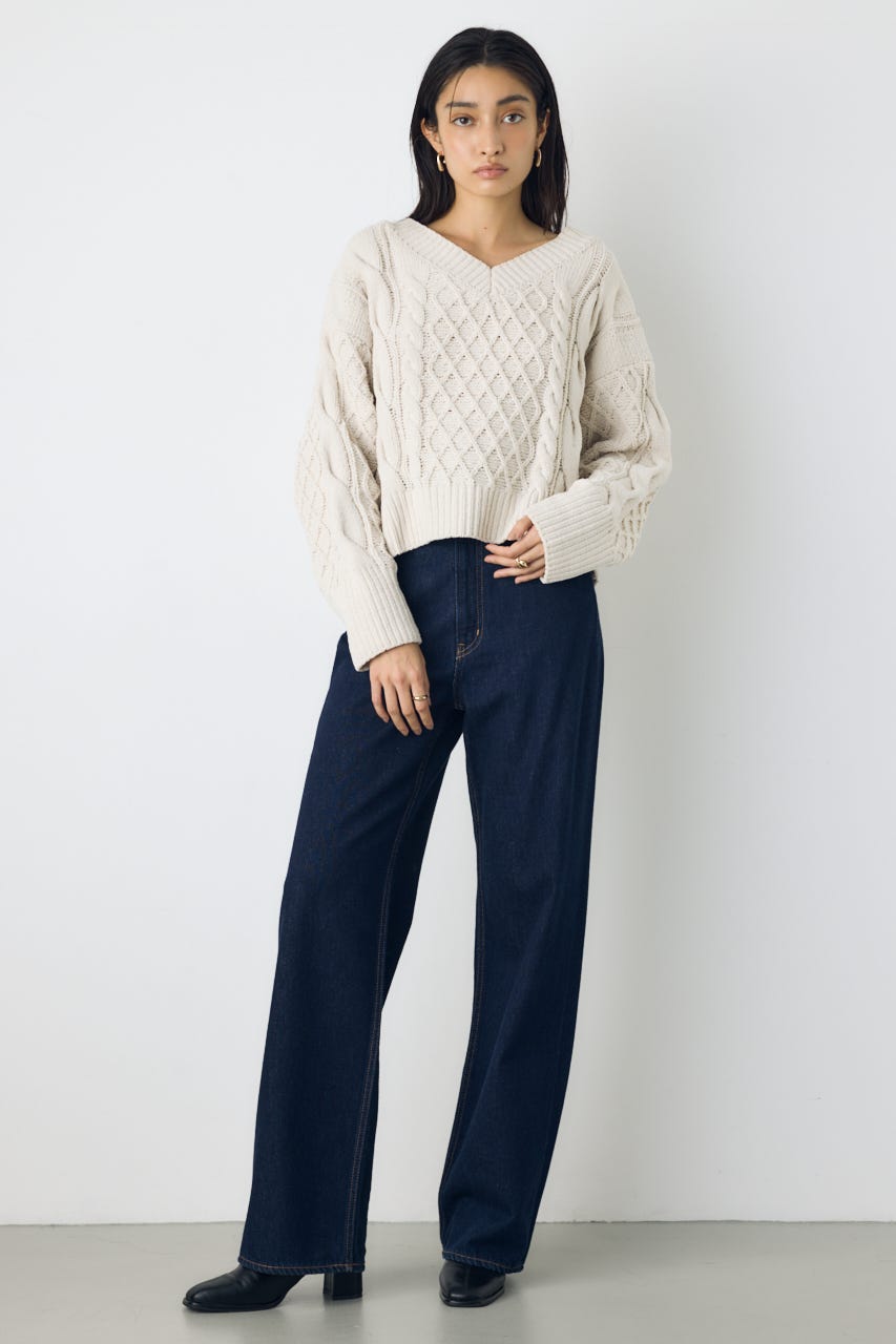 AZUL DENIM ハイウエストワイドデニム One Wash M