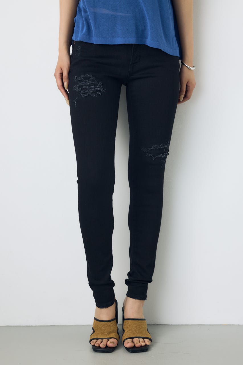 AZUL DENIM リペアスキニーデニム BLK XS