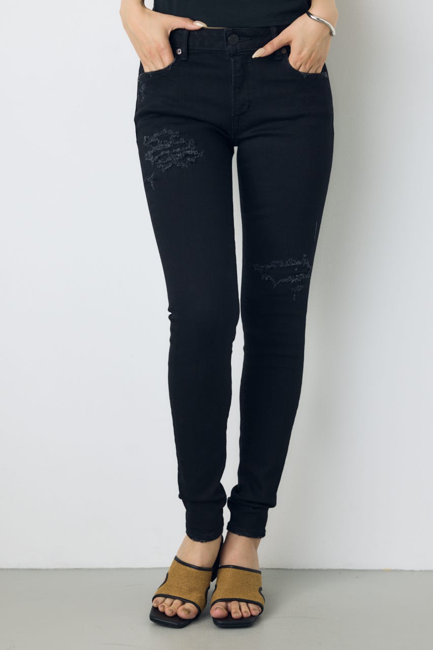 AZUL DENIM リペアスキニーデニム BLK XS