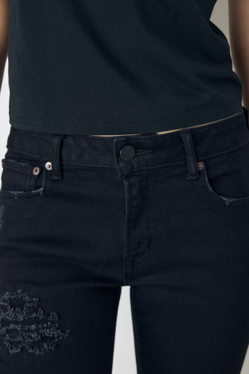 AZUL DENIM リペアスキニーデニム BLK XS